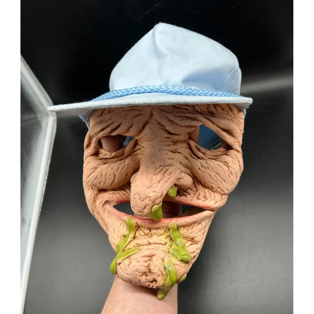 Vintage Be Something Studios Old Man Green Snot Mask Hat Rare